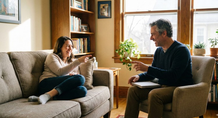 Person feeling peaceful